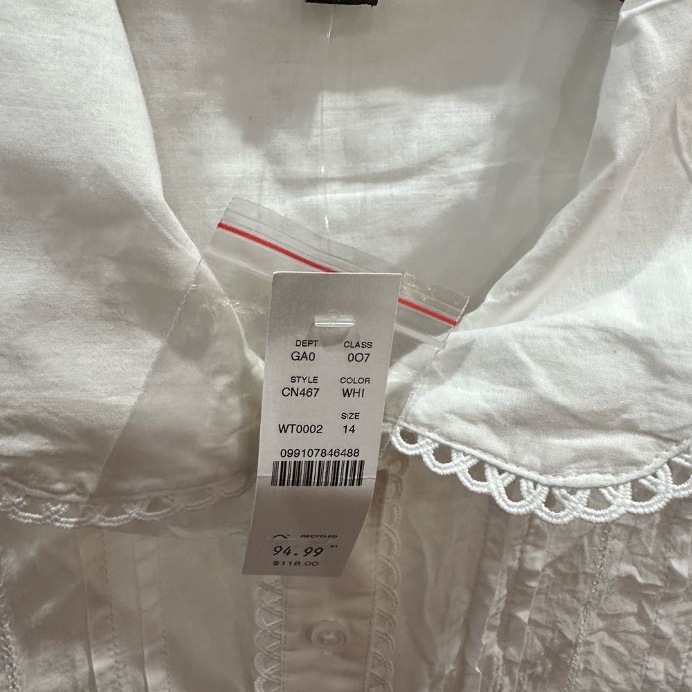 Madewell White Lace-Trimmed Blouse - Picture 2 of 5